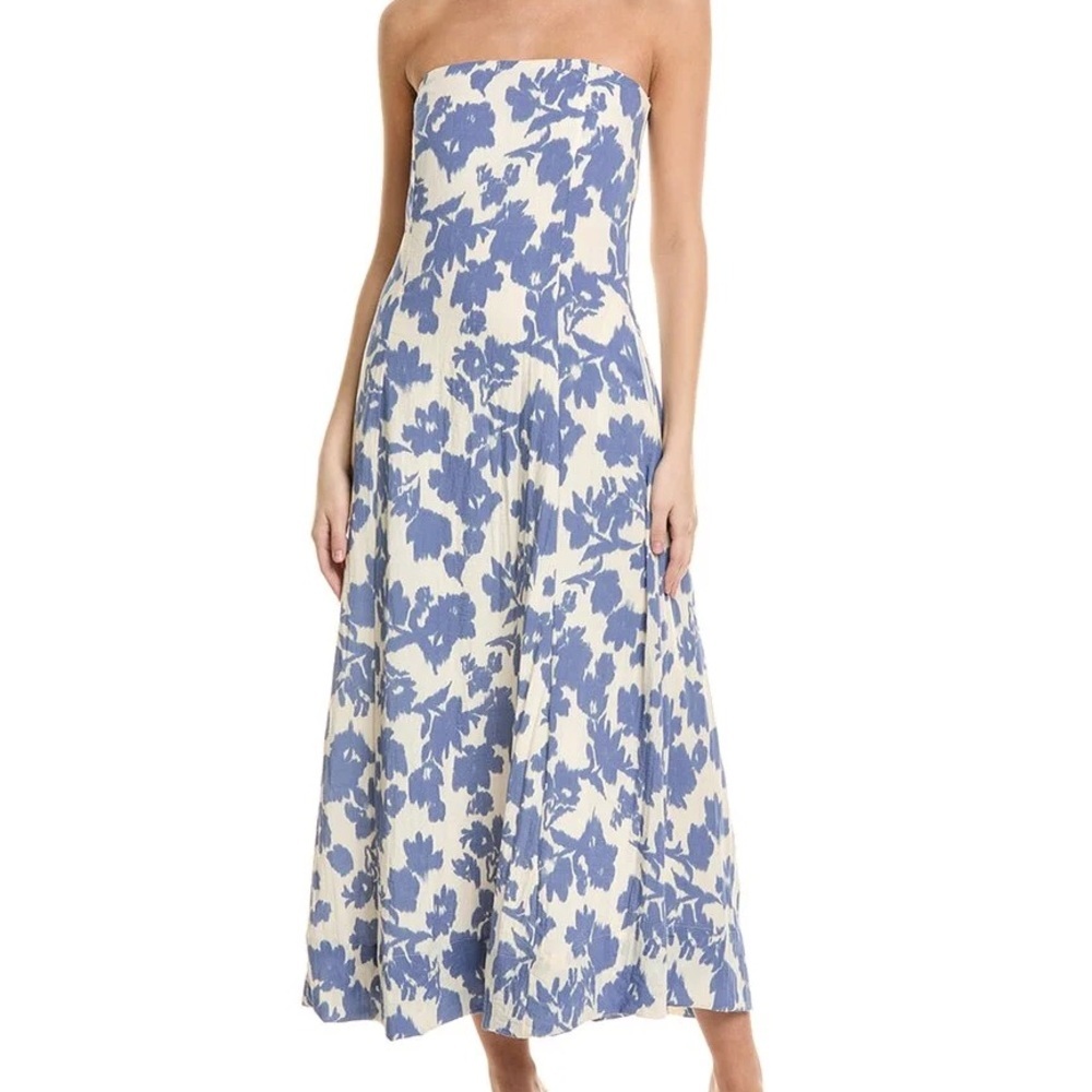 1. State Floral Maxi Dress in Blue and Cream